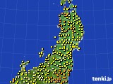 東北地方のアメダス実況(気温)(2016年08月30日)