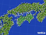 四国地方のアメダス実況(風向・風速)(2016年08月30日)