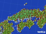 2016年09月03日の中国地方のアメダス(気温)