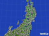 東北地方のアメダス実況(風向・風速)(2016年09月03日)