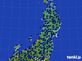 東北地方のアメダス実況(日照時間)(2016年09月08日)