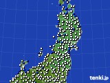 東北地方のアメダス実況(風向・風速)(2016年09月08日)