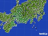 2016年09月08日の東海地方のアメダス(風向・風速)