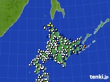 2016年09月09日の北海道地方のアメダス(風向・風速)