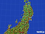 2016年09月10日の東北地方のアメダス(気温)