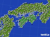 四国地方のアメダス実況(風向・風速)(2016年09月12日)