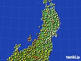 東北地方のアメダス実況(気温)(2016年09月13日)