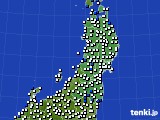 東北地方のアメダス実況(風向・風速)(2016年09月13日)