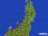 2016年09月16日の東北地方のアメダス(気温)