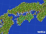 四国地方のアメダス実況(気温)(2016年09月18日)