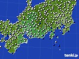 2016年09月18日の東海地方のアメダス(風向・風速)