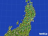 東北地方のアメダス実況(気温)(2016年09月19日)