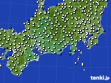 2016年09月19日の東海地方のアメダス(風向・風速)