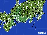 2016年09月22日の東海地方のアメダス(風向・風速)