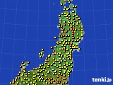 2016年09月26日の東北地方のアメダス(気温)