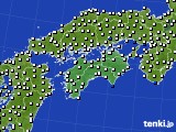 四国地方のアメダス実況(風向・風速)(2016年09月28日)