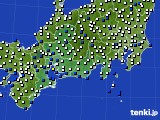 2016年09月29日の東海地方のアメダス(風向・風速)