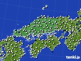 中国地方のアメダス実況(風向・風速)(2016年09月29日)