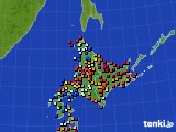 北海道地方のアメダス実況(日照時間)(2016年10月02日)