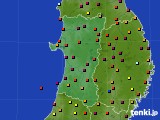 秋田県のアメダス実況(日照時間)(2016年10月02日)