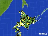 北海道地方のアメダス実況(気温)(2016年10月02日)