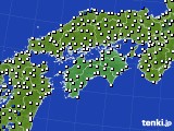 四国地方のアメダス実況(風向・風速)(2016年10月02日)