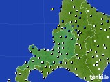 道央のアメダス実況(風向・風速)(2016年10月02日)