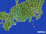 東海地方のアメダス実況(風向・風速)(2016年10月03日)