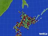 北海道地方のアメダス実況(日照時間)(2016年10月04日)