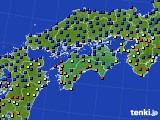 四国地方のアメダス実況(日照時間)(2016年10月04日)