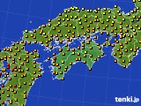 2016年10月04日の四国地方のアメダス(気温)