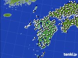 九州地方のアメダス実況(風向・風速)(2016年10月04日)