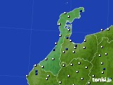 2016年10月04日の石川県のアメダス(風向・風速)