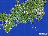 東海地方のアメダス実況(風向・風速)(2016年10月05日)