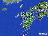 九州地方のアメダス実況(風向・風速)(2016年10月05日)