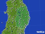 2016年10月05日の岩手県のアメダス(風向・風速)