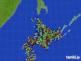 北海道地方のアメダス実況(日照時間)(2016年10月06日)