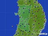 2016年10月06日の秋田県のアメダス(日照時間)