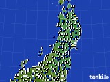 東北地方のアメダス実況(風向・風速)(2016年10月06日)