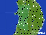 秋田県のアメダス実況(風向・風速)(2016年10月06日)