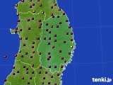 2016年10月07日の岩手県のアメダス(日照時間)