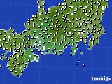 東海地方のアメダス実況(風向・風速)(2016年10月07日)