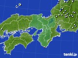 近畿地方のアメダス実況(降水量)(2016年10月08日)