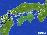 四国地方のアメダス実況(降水量)(2016年10月08日)