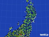 東北地方のアメダス実況(日照時間)(2016年10月08日)