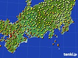 2016年10月08日の東海地方のアメダス(気温)