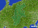 長野県のアメダス実況(気温)(2016年10月08日)