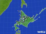 北海道地方のアメダス実況(降水量)(2016年10月09日)