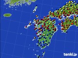 2016年10月09日の九州地方のアメダス(日照時間)