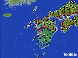 九州地方のアメダス実況(日照時間)(2016年10月09日)